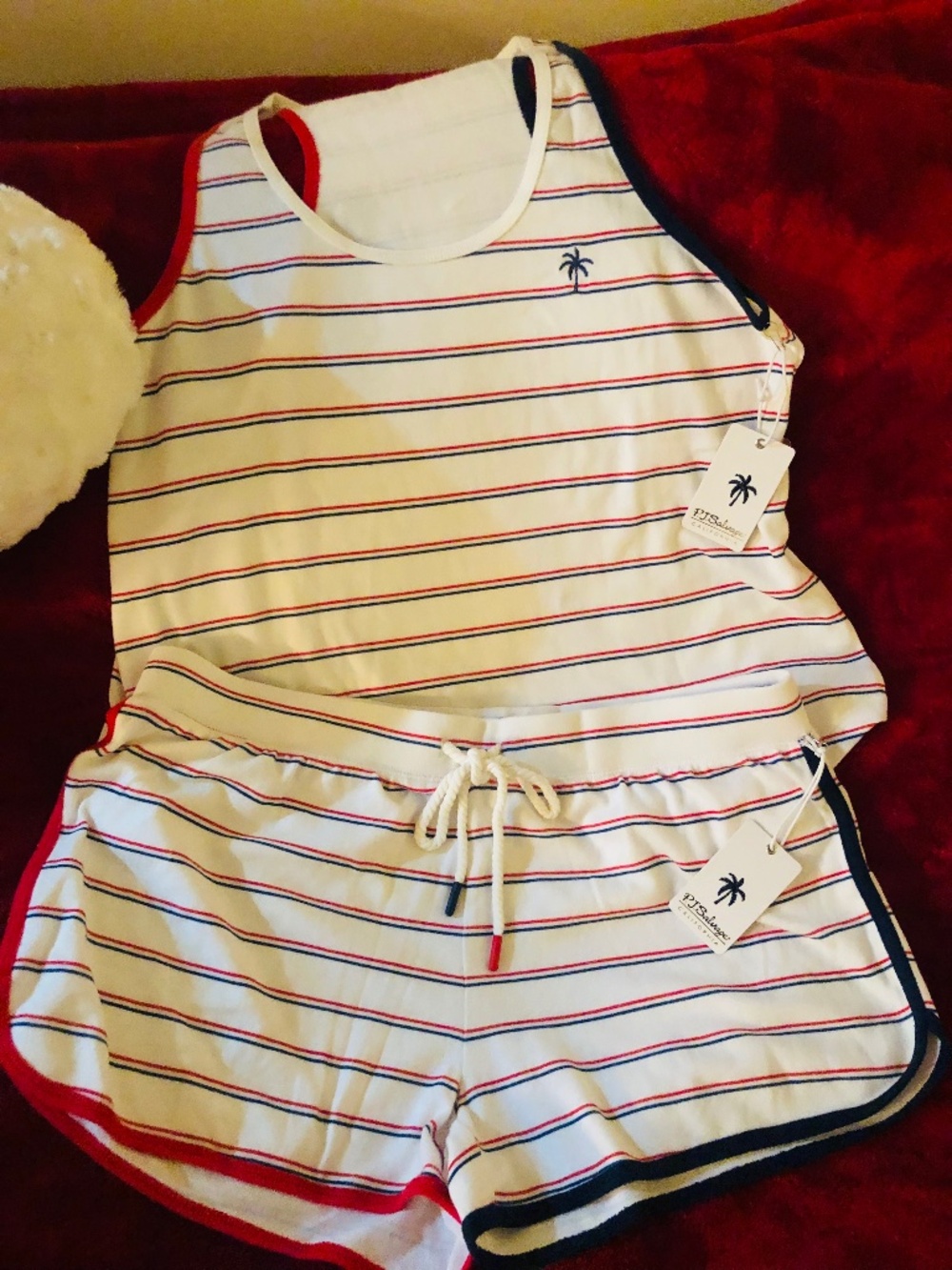 Just in NWT PJ Salvage Paradise in the USA Tank & Shorts Lounge to Bed Set